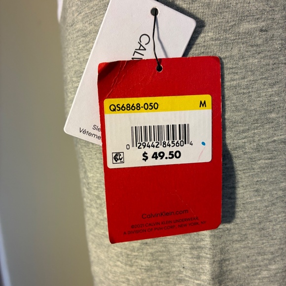 NWT Women's Calvin Klein Grey Lounge Pants, Cotton/Modal Blend, Size M - Picture 8 of 8